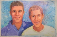 <div class='title'>Brothers</div><br>Watercolor crayons on mylar<br>24"w x 36"h<br>SOLD